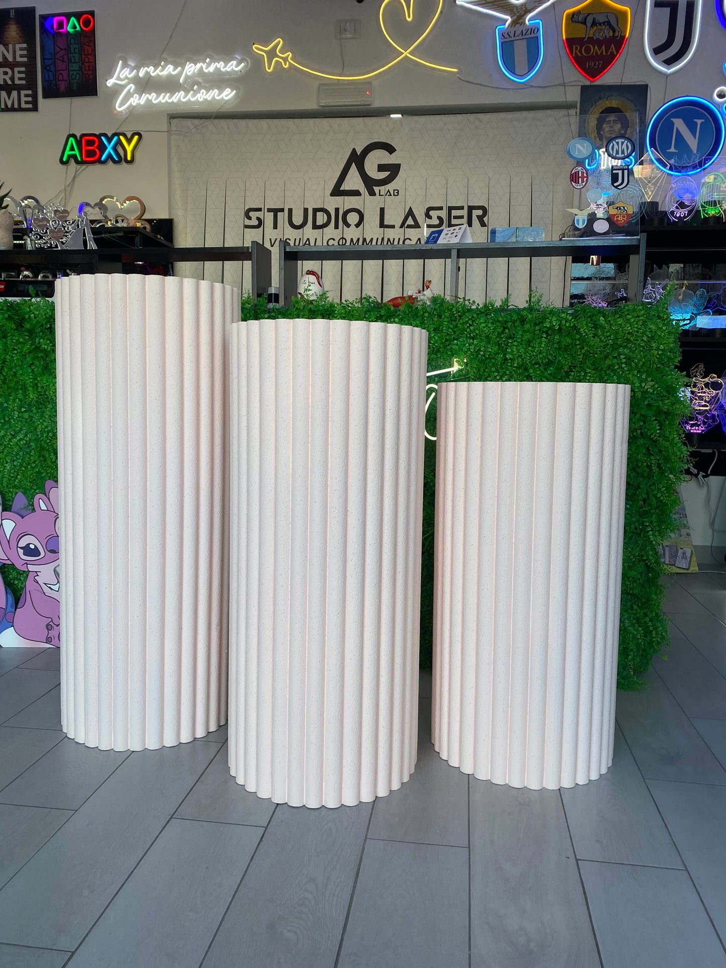 Polistirolo tris cilindri plissettati