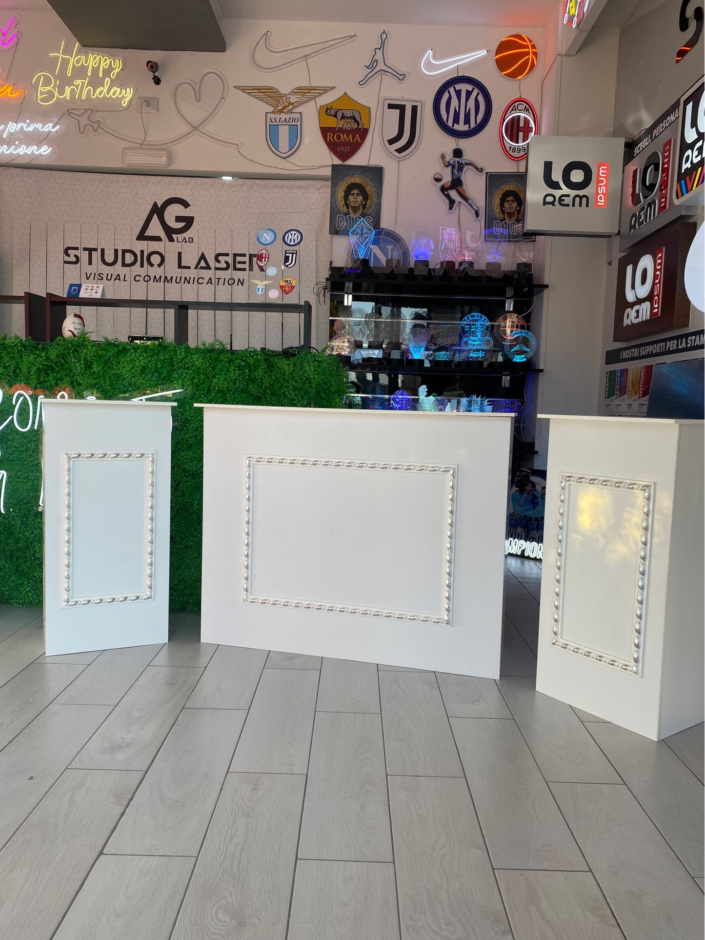 Tris boiserie cornice argento