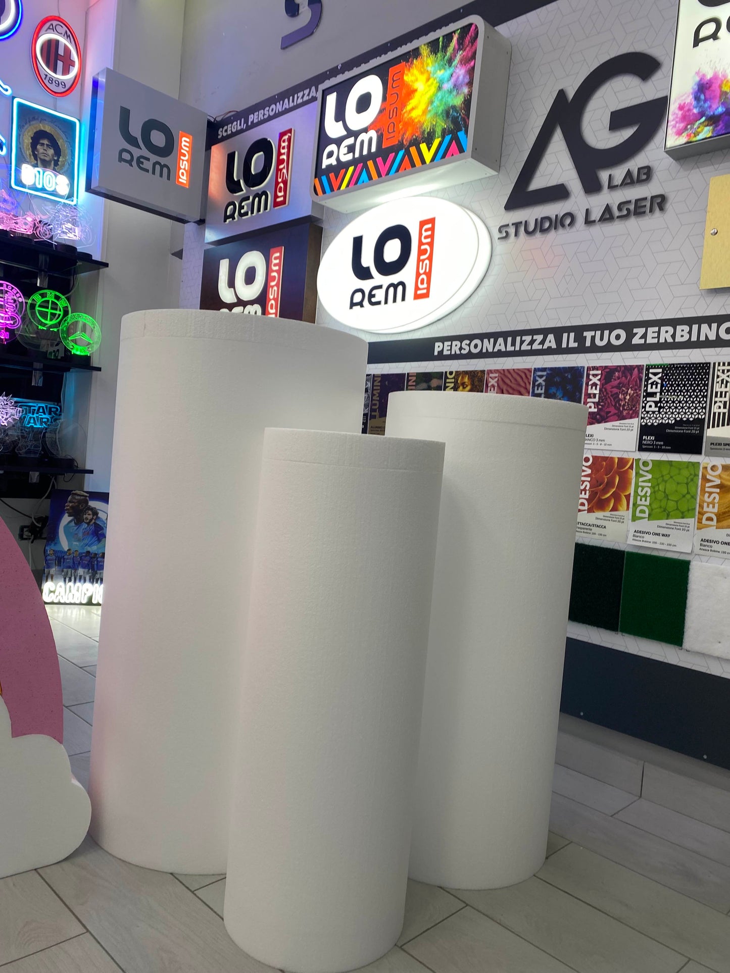 Polistirolo tris cilindri