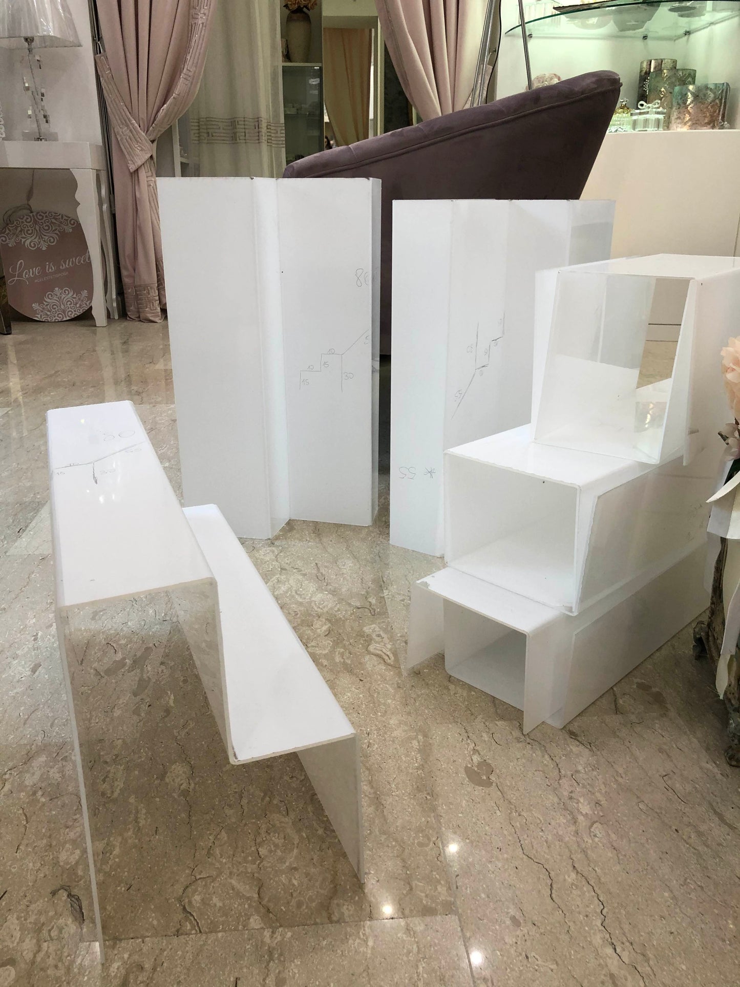 Plexiglass scaffali e alzatine