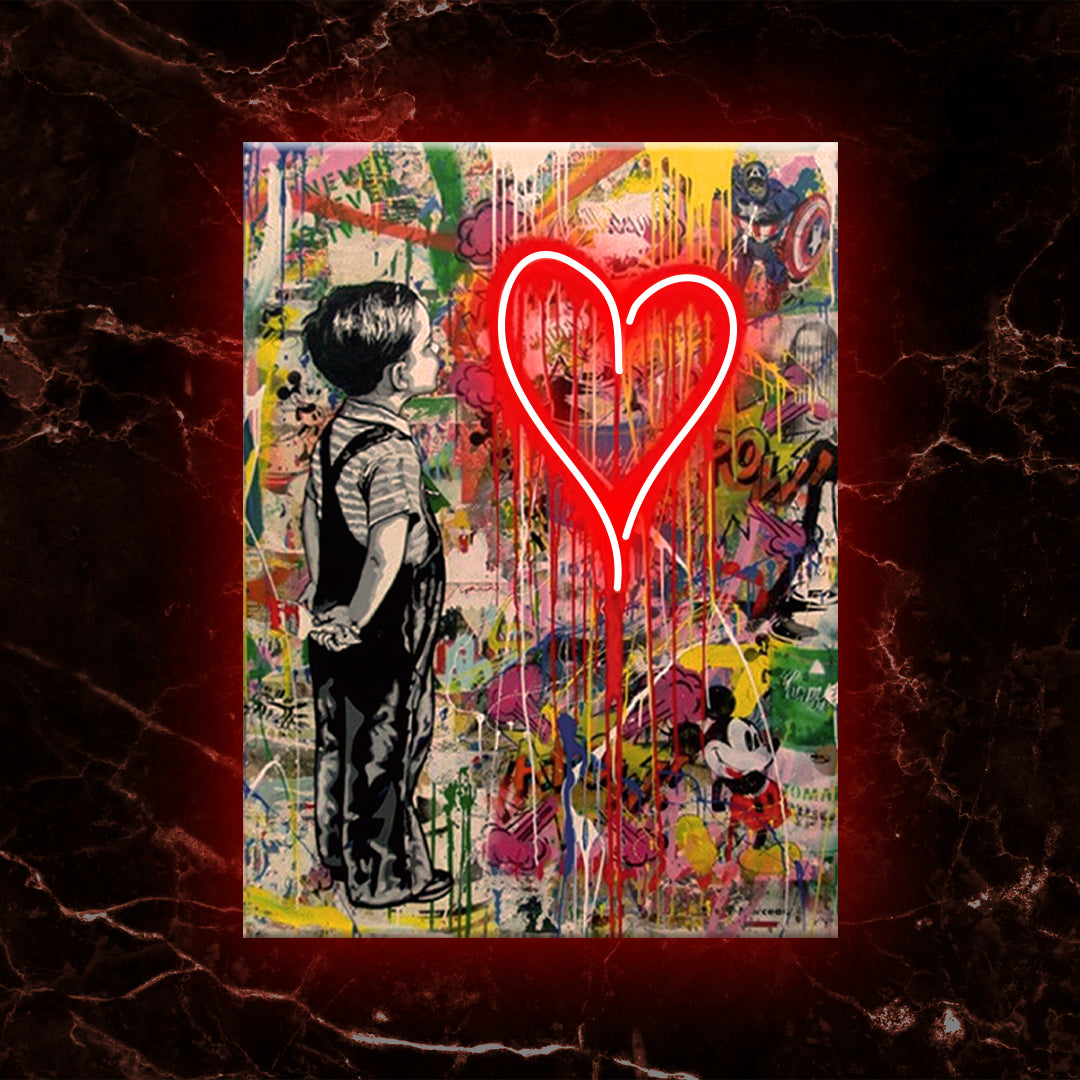 Quadro in Forex bimbo con palloncino a LED