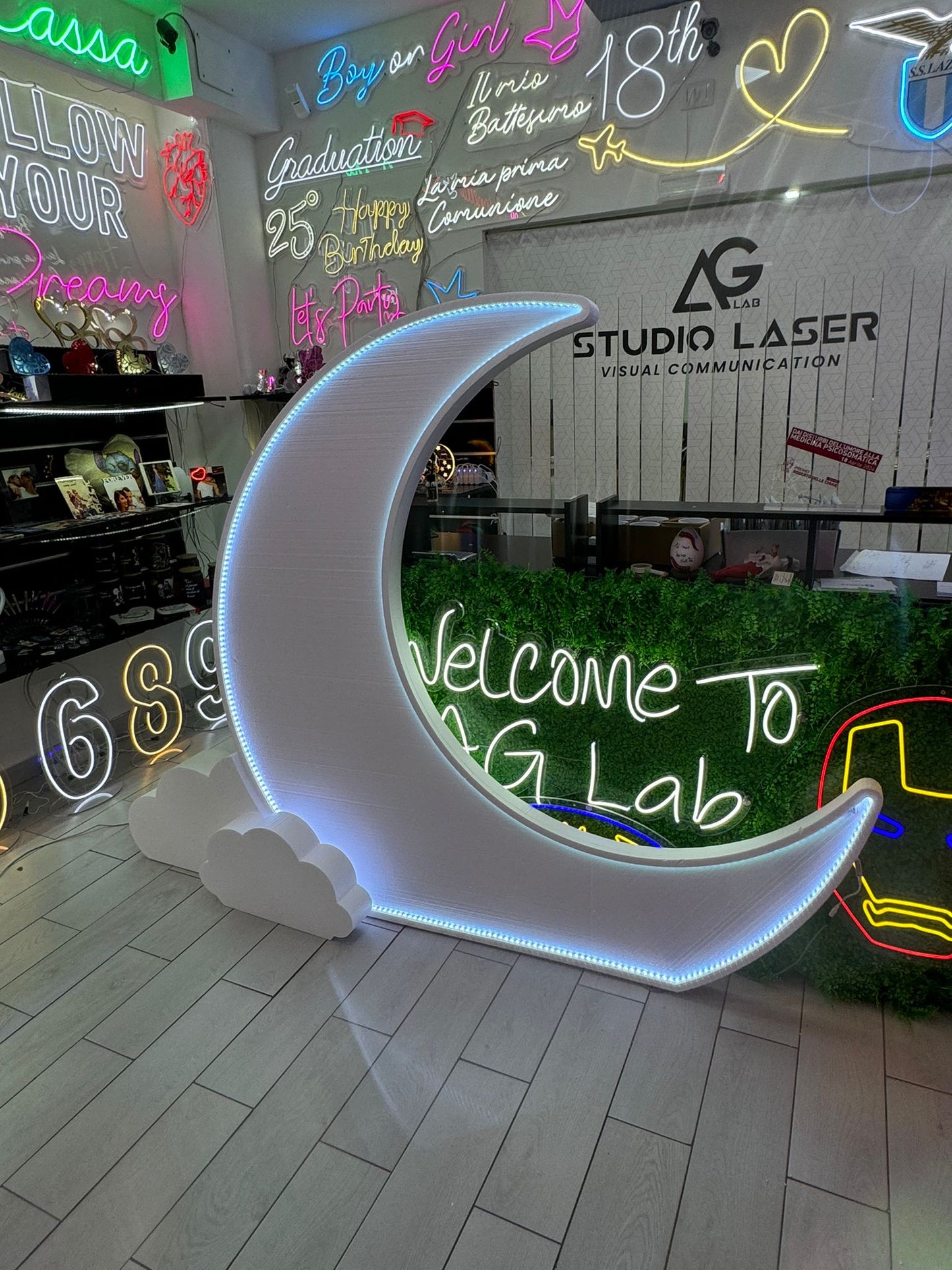 Polistirolo luna con LED