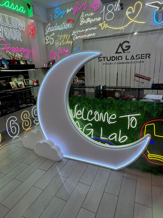 Polistirolo luna con LED