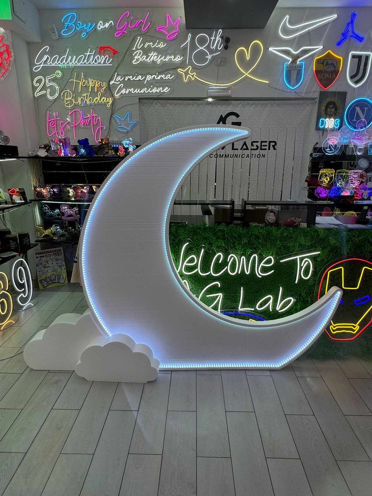 Polistirolo luna con LED