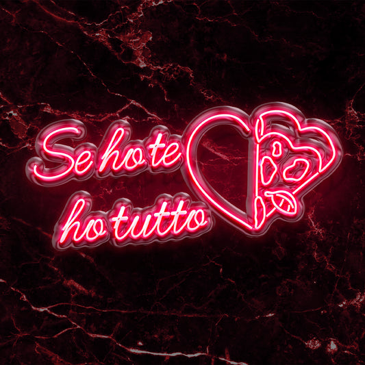 Scritta a LED Pizza Love 90x38 cm