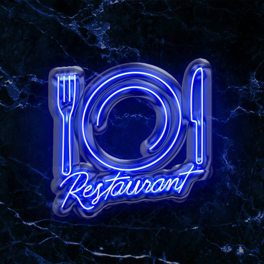 Scritta a LED Restaurant 60x65 cm