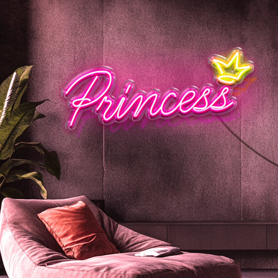 Scritta a LED "Princess" 70x23 cm